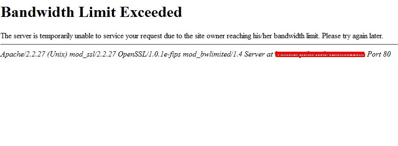Website muncul tulisan “Bandwidth limit exceeded”? 