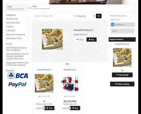 Jasa Pembuatan Website Toko Online Control Anywhere