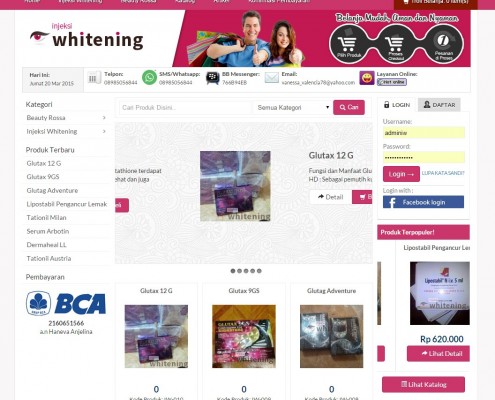 Jasa Pembuatan Website Toko Online Injeksi Whitening