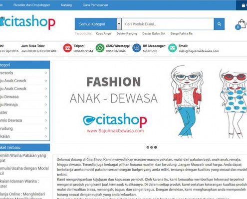 citashop - jasa web toko baju