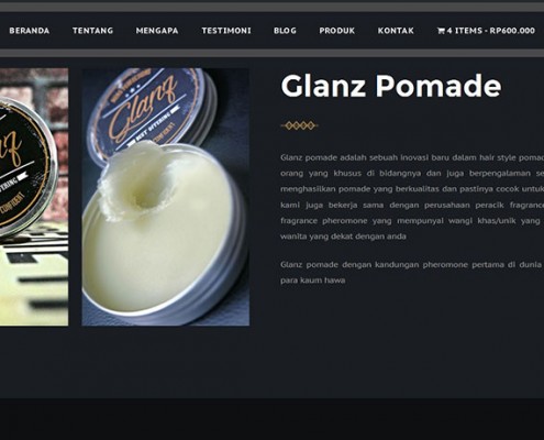 Jasa Pembuatan Toko Online GlanzPomade