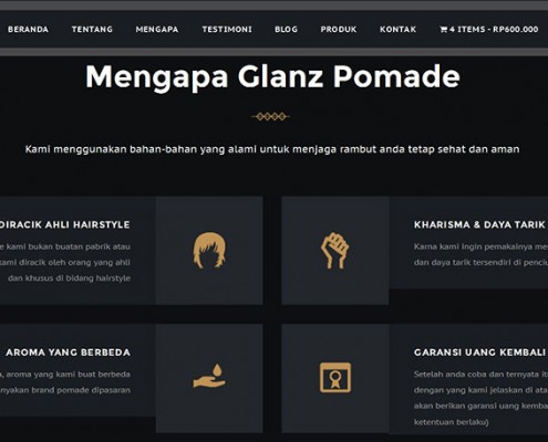 Jasa Pembuatan Toko Online GlanzPomade