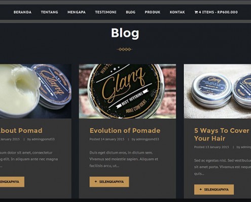 Jasa Pembuatan Toko Online GlanzPomade